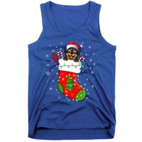 Rottweiler Dog In Christmas Sock Funny Santa Rottweiler Xmas Cool Gift Tank Top