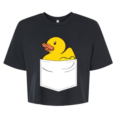 Rubber Duck In Pocket Rubber Duckie Bella+Canvas Jersey Crop Tee