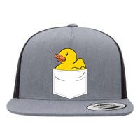 Rubber Duck In Pocket Rubber Duckie Flat Bill Trucker Hat