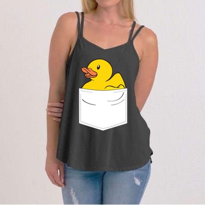 Rubber Duck In Pocket Rubber Duckie Women's Strappy Tank