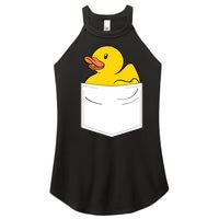 Rubber Duck In Pocket Rubber Duckie Women’s Perfect Tri Rocker Tank