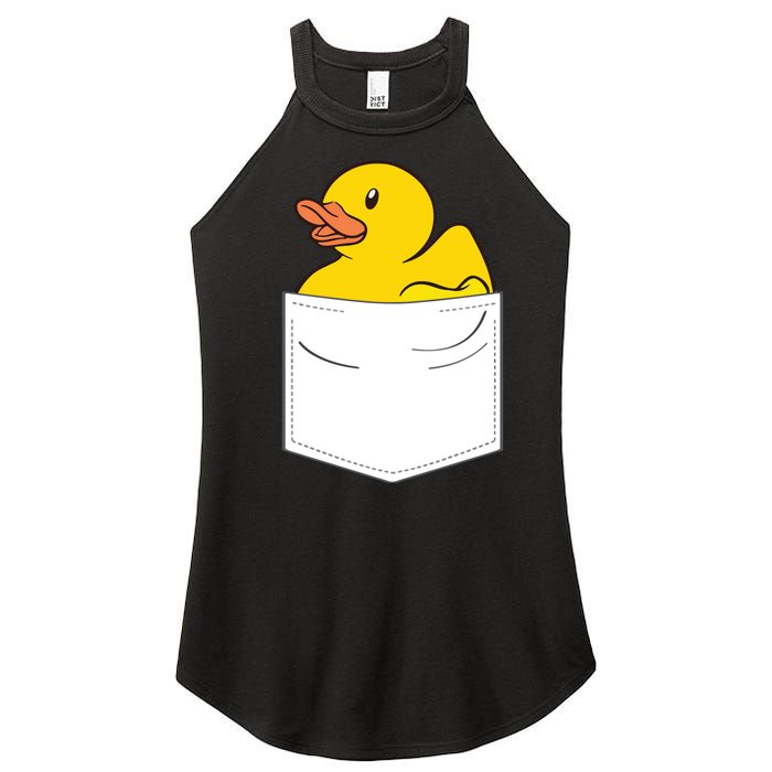 Rubber Duck In Pocket Rubber Duckie Women’s Perfect Tri Rocker Tank