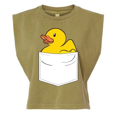 Rubber Duck In Pocket Rubber Duckie Garment-Dyed Women's Muscle Tee