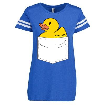 Rubber Duck In Pocket Rubber Duckie Enza Ladies Jersey Football T-Shirt