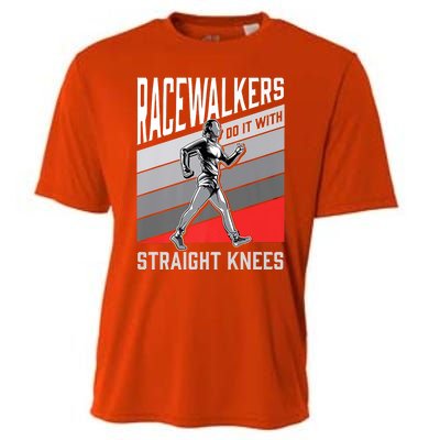 Racewalkers Do It With Straight Knees Meaningful Gift National Walking Day Meani Cooling Performance Crew T-Shirt