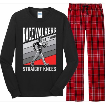 Racewalkers Do It With Straight Knees Meaningful Gift National Walking Day Meani Long Sleeve Pajama Set