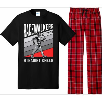 Racewalkers Do It With Straight Knees Meaningful Gift National Walking Day Meani Pajama Set