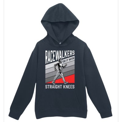 Racewalkers Do It With Straight Knees Meaningful Gift National Walking Day Meani Urban Pullover Hoodie