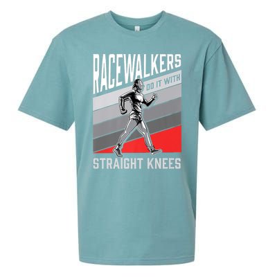 Racewalkers Do It With Straight Knees Meaningful Gift National Walking Day Meani Sueded Cloud Jersey T-Shirt