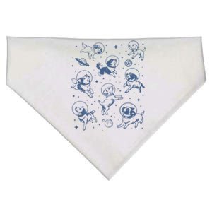 Retro Dogs In Space Funny Galaxy USA-Made Doggie Bandana