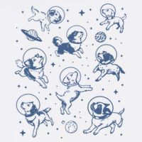 Retro Dogs In Space Funny Galaxy T-Shirt