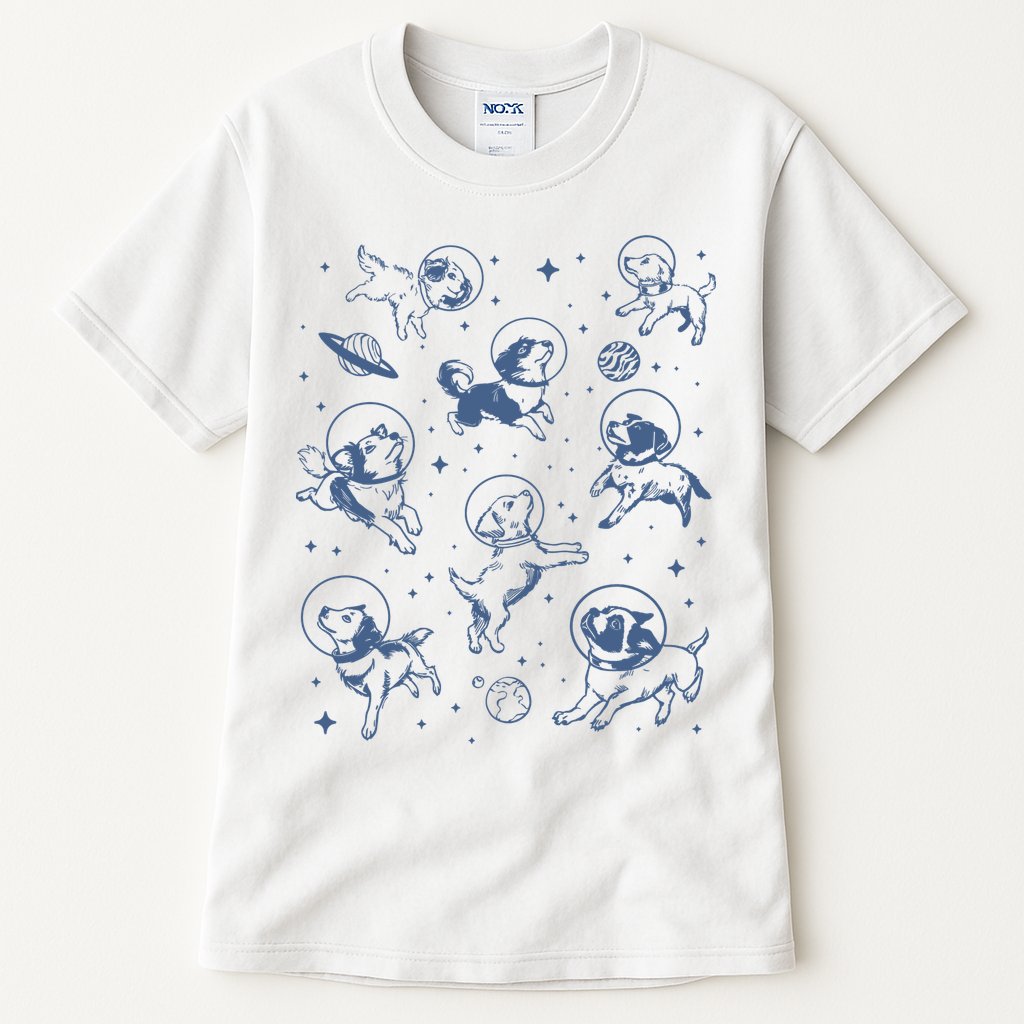 Retro Dogs In Space Funny Galaxy Tall T-Shirt
