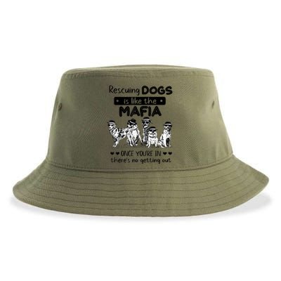 Rescuing Dogs Is Like The Mafia Dog Rescue Dog Lover Sustainable Bucket Hat