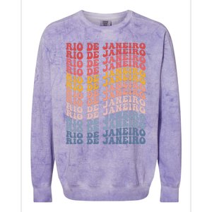 Rio De Janeiro City Groovy Retro Colorblast Crewneck Sweatshirt