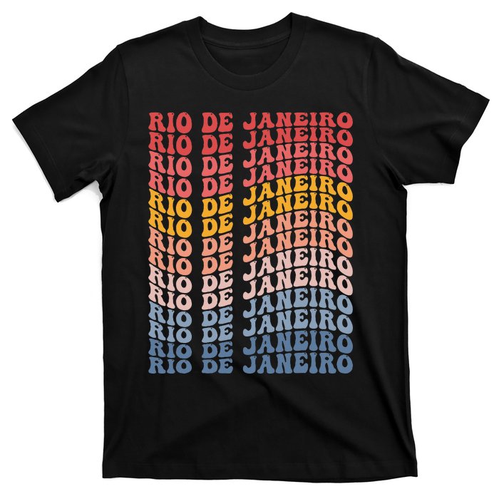 Rio De Janeiro City Groovy Retro T-Shirt