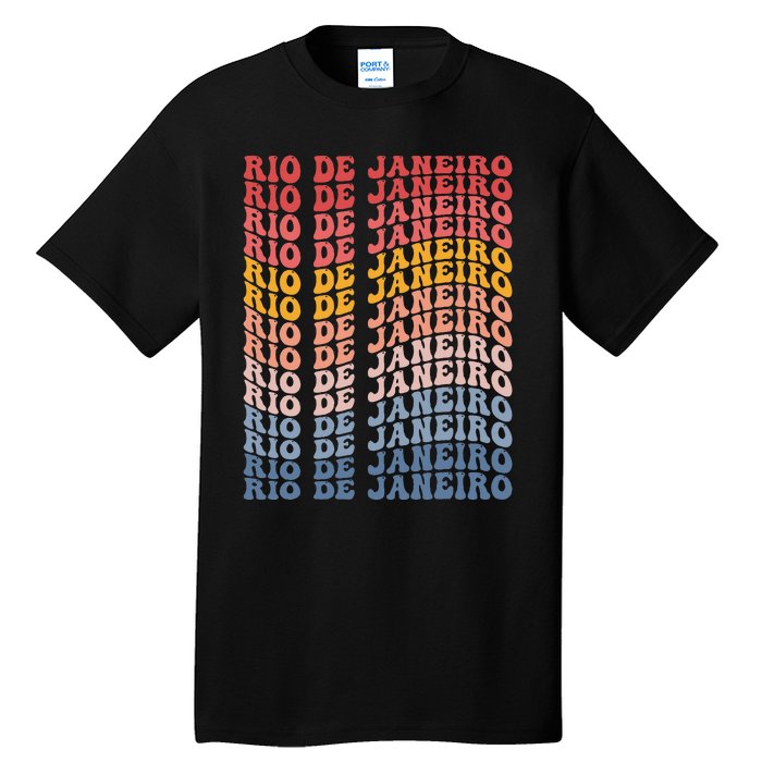 Rio De Janeiro City Groovy Retro Tall T-Shirt