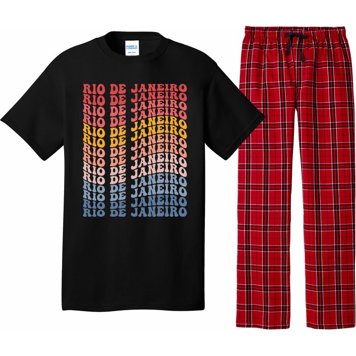 Rio De Janeiro City Groovy Retro Pajama Set