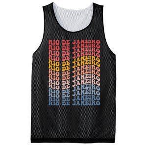 Rio De Janeiro City Groovy Retro Mesh Reversible Basketball Jersey Tank