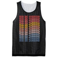 Rio De Janeiro City Groovy Retro Mesh Reversible Basketball Jersey Tank