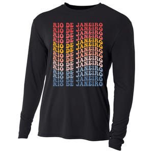 Rio De Janeiro City Groovy Retro Cooling Performance Long Sleeve Crew