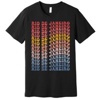 Rio De Janeiro City Groovy Retro Premium T-Shirt