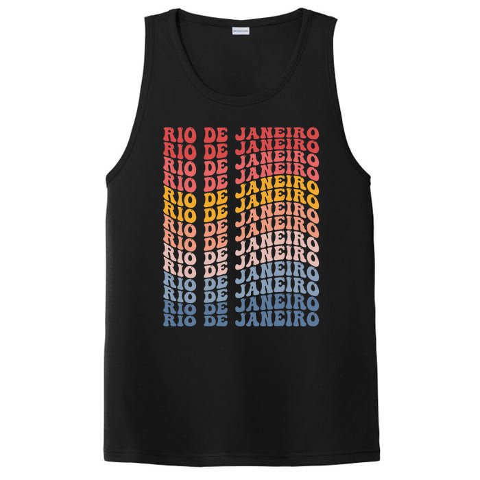 Rio De Janeiro City Groovy Retro PosiCharge Competitor Tank