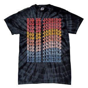 Rio De Janeiro City Groovy Retro Tie-Dye T-Shirt