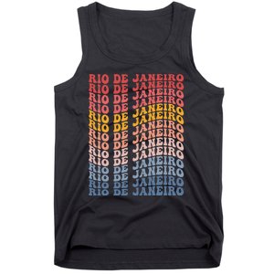 Rio De Janeiro City Groovy Retro Tank Top