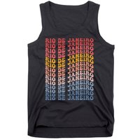 Rio De Janeiro City Groovy Retro Tank Top