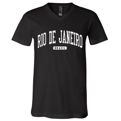 Rio De Janeiro Brazil College University Style V-Neck T-Shirt