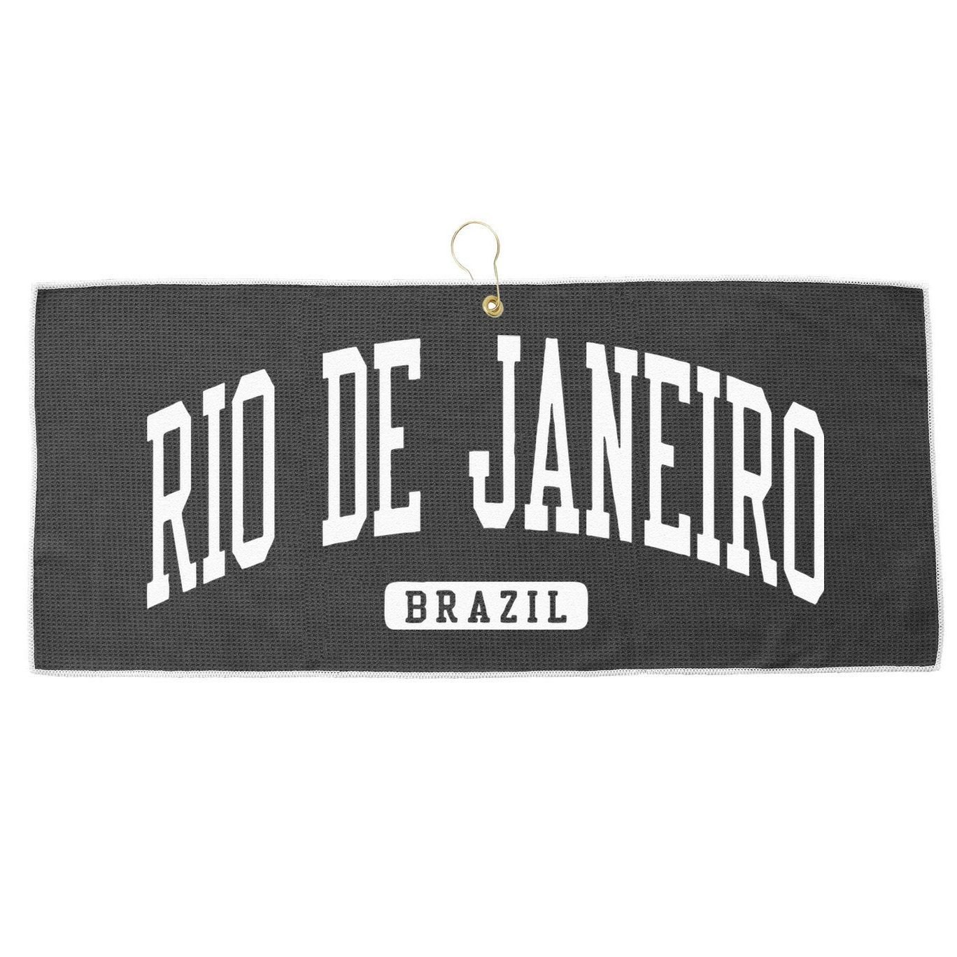 Rio De Janeiro Brazil College University Style Large Microfiber Waffle Golf Towel