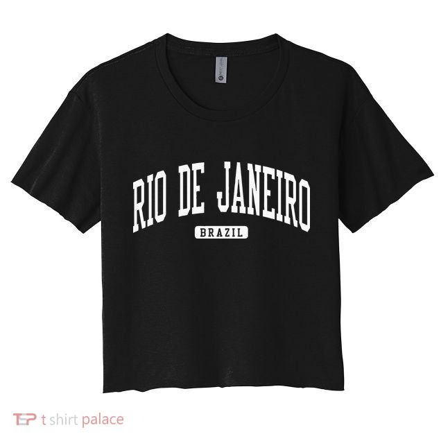 Rio De Janeiro Brazil College University Style Crop Top