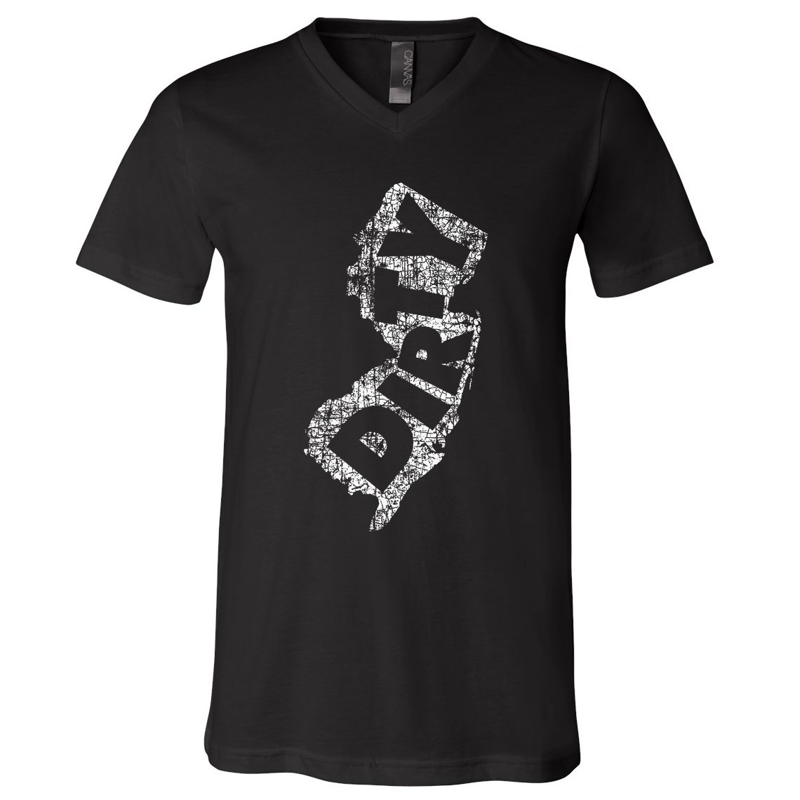 Retro Dirty Jerz Funny New Jersey Beach V-Neck T-Shirt