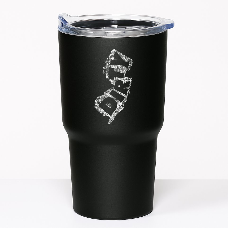 Retro Dirty Jerz Funny New Jersey Beach Tumbler
