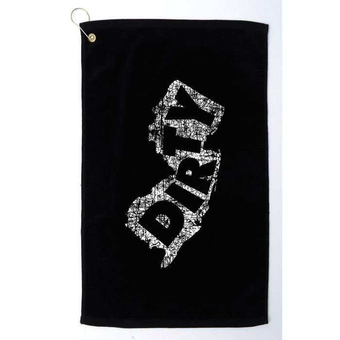 Retro Dirty Jerz Funny New Jersey Beach Golf Towel