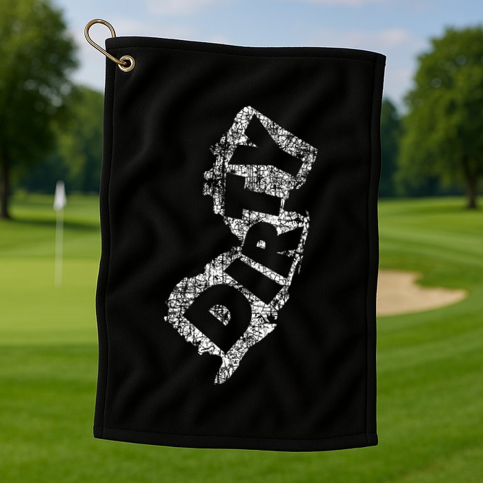 Retro Dirty Jerz Funny New Jersey Beach Golf Towel