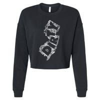 Retro Dirty Jerz Funny New Jersey Beach Cropped Pullover Crew