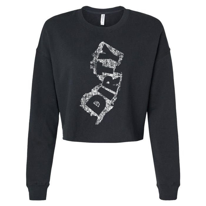 Retro Dirty Jerz Funny New Jersey Beach Cropped Pullover Crew