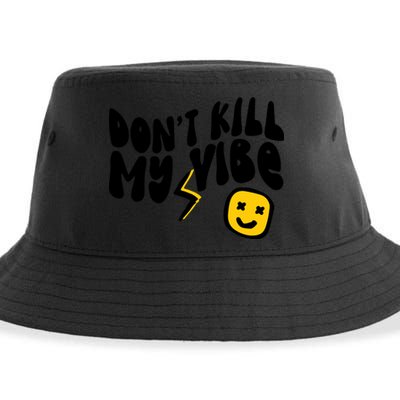 Retro Dont Kill My Vibe Hippie Gift Sustainable Bucket Hat