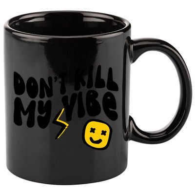 Retro Dont Kill My Vibe Hippie Gift 11oz C Handle Ceramic Mug