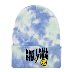 Retro Dont Kill My Vibe Hippie Gift Tie Dye 12in Knit Beanie