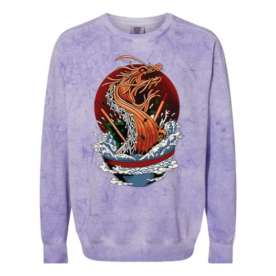 Ra Dragon Kaiju Dragon Japanese Noodle Funny Anime Colorblast Crewneck Sweatshirt