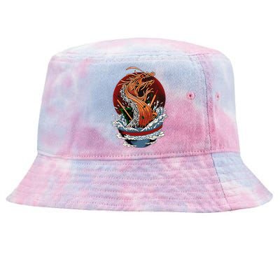 Ra Dragon Kaiju Dragon Japanese Noodle Funny Anime Tie-Dyed Bucket Hat