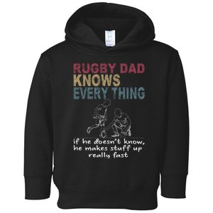 Rugby Dad Know Every Thing Fathers Day Gift Toddler Hoodie