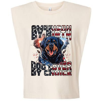 Rottweiler Dog Lover Patriotic 4th Of July Garment-Dyed Women's Muscle Tee