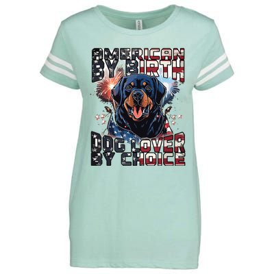 Rottweiler Dog Lover Patriotic 4th Of July Enza Ladies Jersey Football T-Shirt