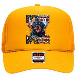 Rottweiler Dog Lover Patriotic 4th Of July High Crown Mesh Back Trucker Hat