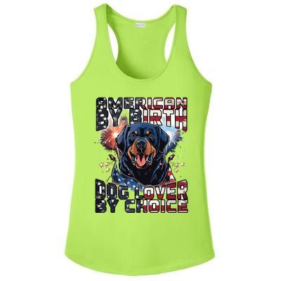 Rottweiler Dog Lover Patriotic 4th Of July Ladies PosiCharge Competitor Racerback Tank