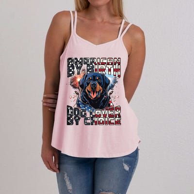 Rottweiler Dog Lover Patriotic 4th Of July Women's Strappy Tank