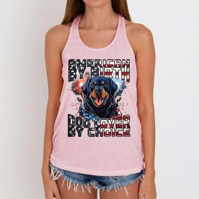 Rottweiler Dog Lover Patriotic 4th Of July Women's Knotted Racerback Tank